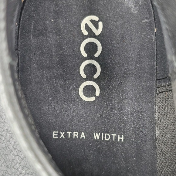 ECCO Bootie Womens 41 Gray Metallic Leather Extra Width Zipper Comfort Sneaker - Picture 13 of 15